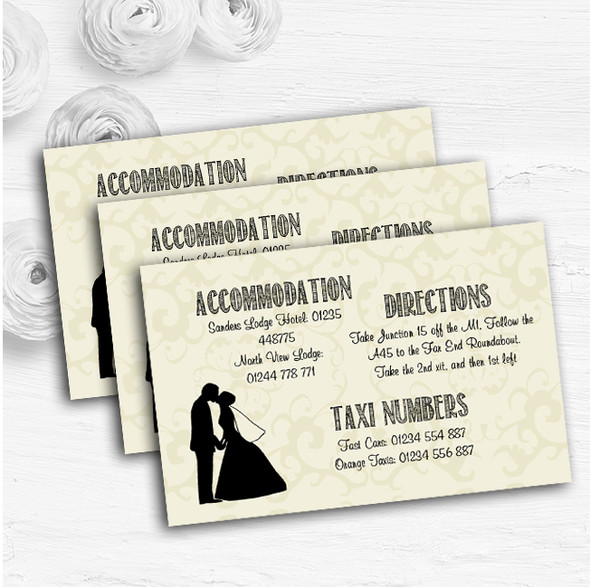 Traditional Chic Personalised Wedding Guest Information Cards