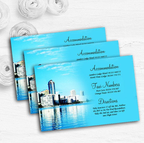 Miami Florida Personalised Wedding Guest Information Cards