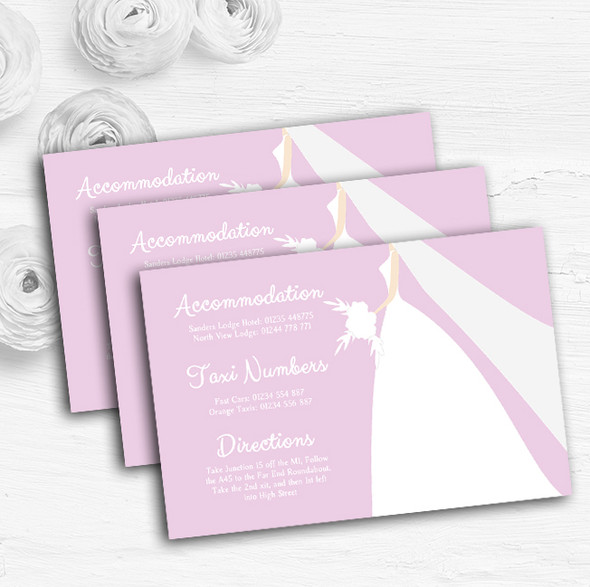 Pink Bride Personalised Wedding Guest Information Cards