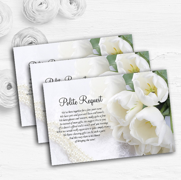 White Rose And Romantic Lace Personalised Wedding Gift Request Money Poem Cards