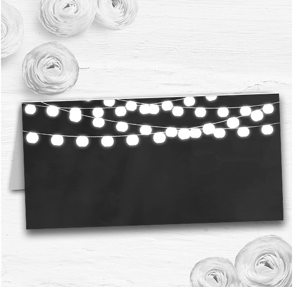 Chalk Style and Lights Watercolour Wedding Table Seating Name Place Cards