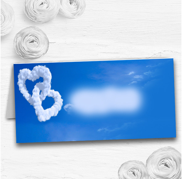 Romantic Heart Clouds Sky Wedding Table Seating Name Place Cards