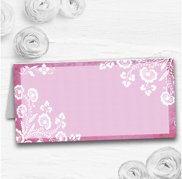 Rustic Pink Lace Wedding Table Seating Name Place Cards