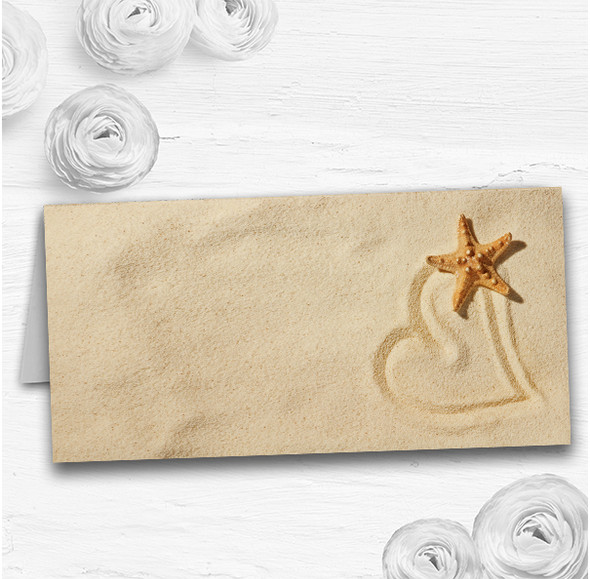 Sandy Beach Romantic Wedding Table Seating Name Place Cards