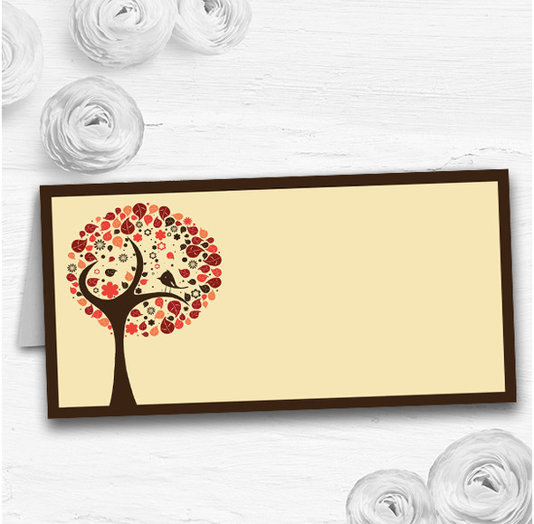Shabby Chic Bird Tree Brown Vintage Wedding Table Seating Name Place Cards