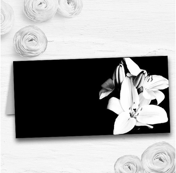 Stunning Lily Black White Turquoise Wedding Table Seating Name Place Cards