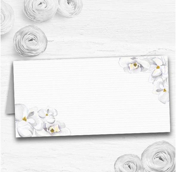 Stunning White Watercolour Magnolias Wedding Table Seating Name Place Cards