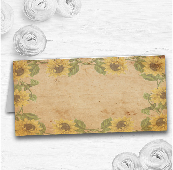 Sunflowers Vintage Shabby Chic Postcard Wedding Table Seating Name Place Cards