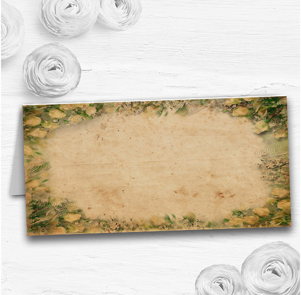 White Rose Vintage Shabby Chic Postcard Wedding Table Seating Name Place Cards