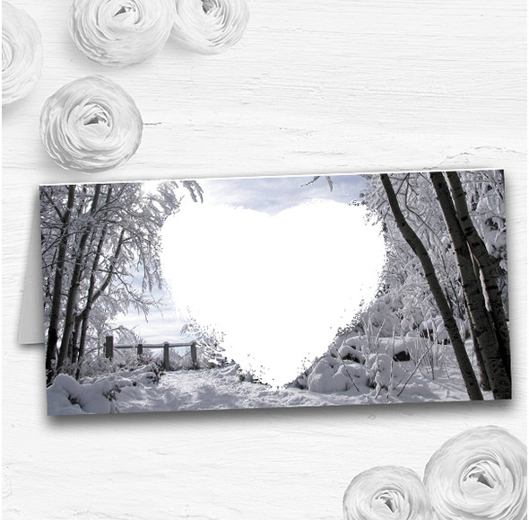 Winter Snow Scene Wedding Table Seating Name Place Cards