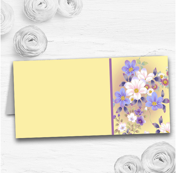 Yellow Lilac Floral Vintage Wedding Table Seating Name Place Cards