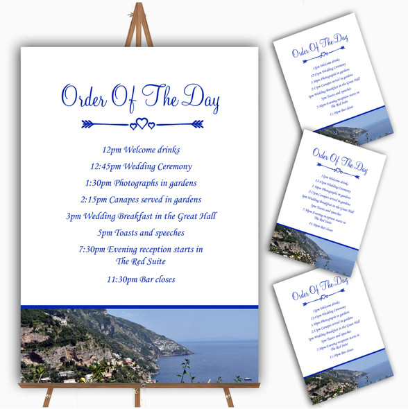 Italy Sorrento Abroad Personalised Wedding Order Of The Day Cards & Signs