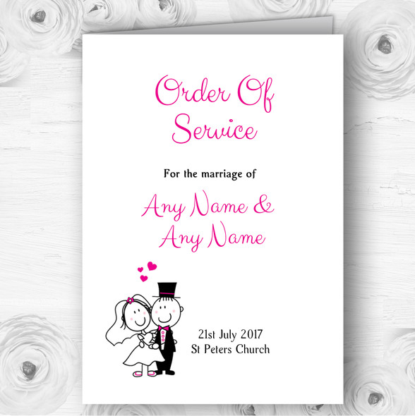 Bride And Groom Personalised Wedding Double Sided Cover Order Of Service