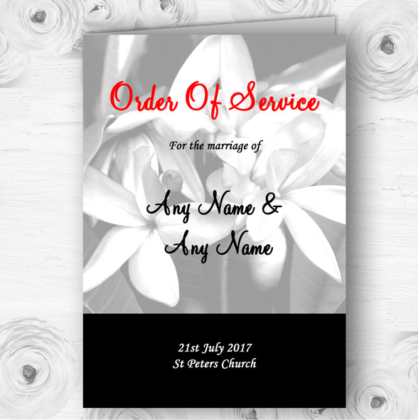 Grey Lily Personalised Wedding Double Sided Cover Order Of Service