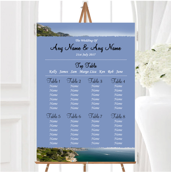 Sorrento Italy Abroad Personalised Wedding Seating Table Plan