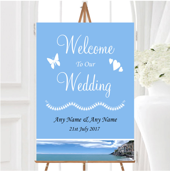 Italy Amalfi Coast Personalised Any Wording Welcome To Our Wedding Sign