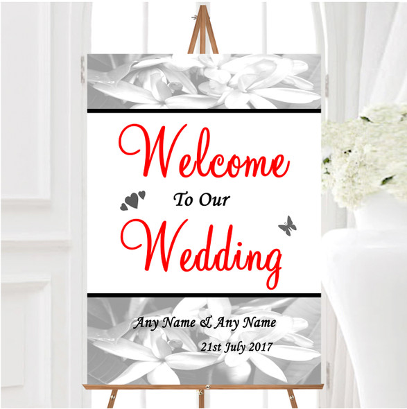 Grey Lily Personalised Any Wording Welcome To Our Wedding Sign