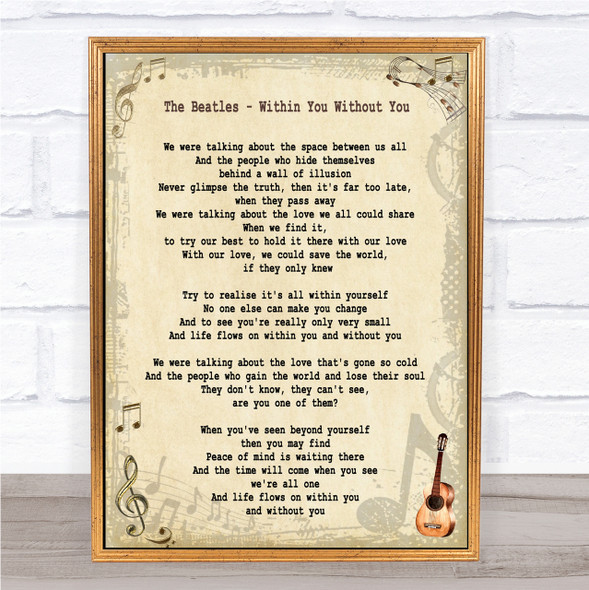 The Beatles Within You Without You Song Lyric Quote Print