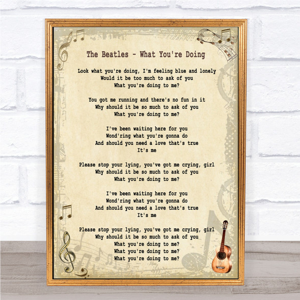 The Beatles What You're Doing Song Lyric Quote Print
