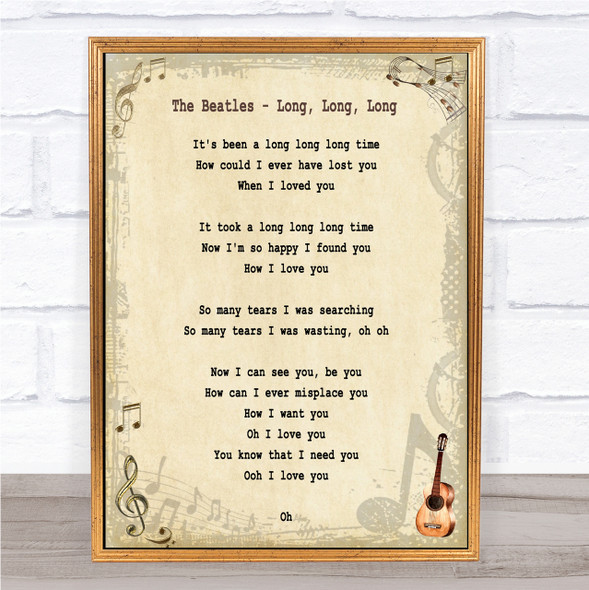 The Beatles Long, Long, Long Song Lyric Quote Print