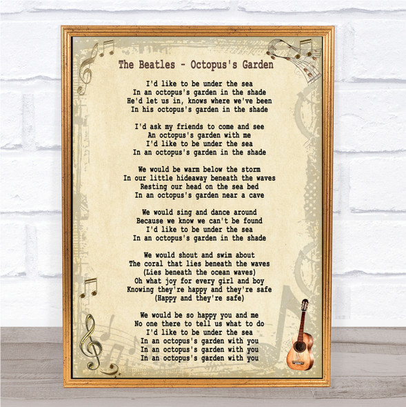 The Beatles Octopus's Garden Song Lyric Quote Print