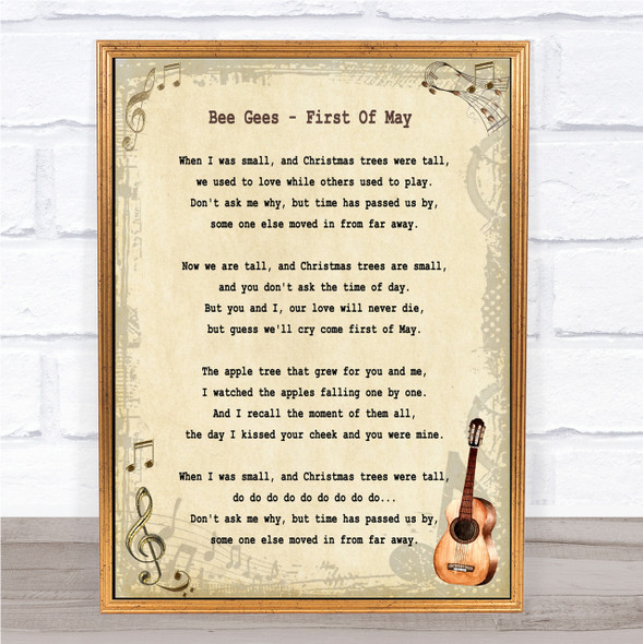 Bee Gees First Of May Song Lyric Quote Print