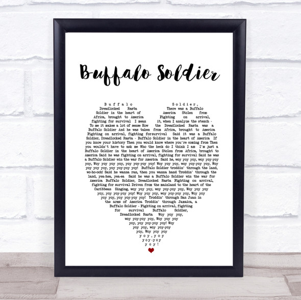 Buffalo Soldier Bob Marley Heart Quote Song Lyric Print