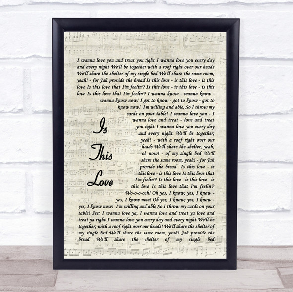Is This Love Bob Marley Script Quote Song Lyric Print