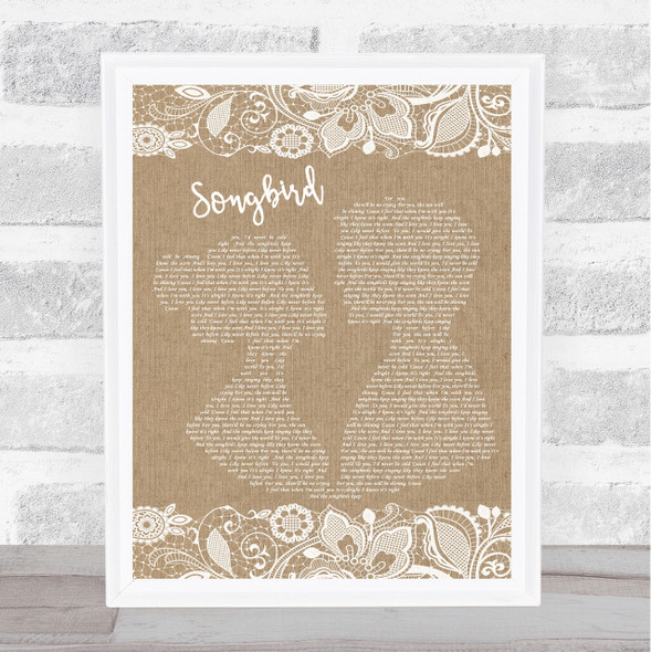 Eva Cassidy Songbird Burlap & Lace Song Lyric Quote Print