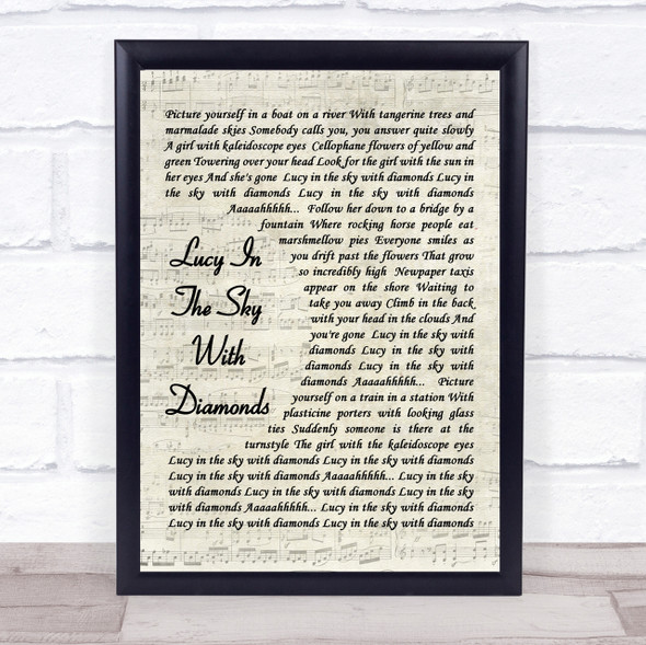 The Beatles Lucy In The Sky With Diamonds Quote Song Lyric Print