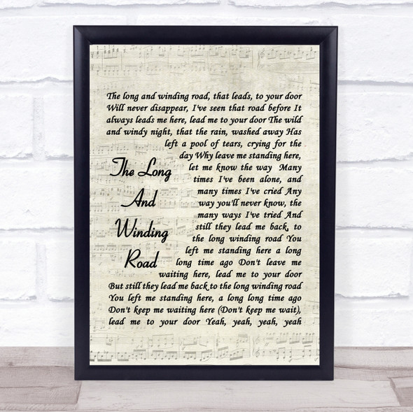 The Beatles The Long And Winding Road Quote Song Lyric Print