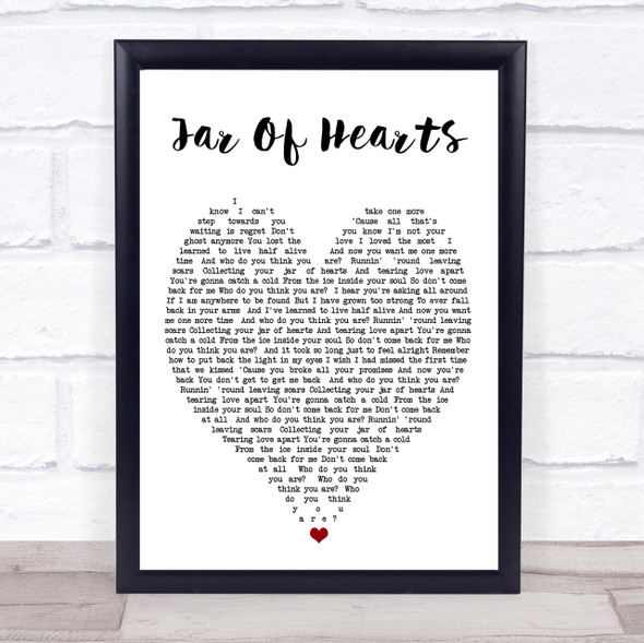 Jar Of Hearts Christina Perri Quote Song Lyric Heart Print