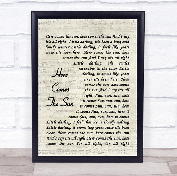 The Beatles Here Comes The Sun Quote Song Lyric Print