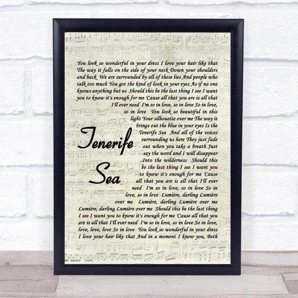 Ed Sheeran Tenerife Sea Quote Song Lyric Print