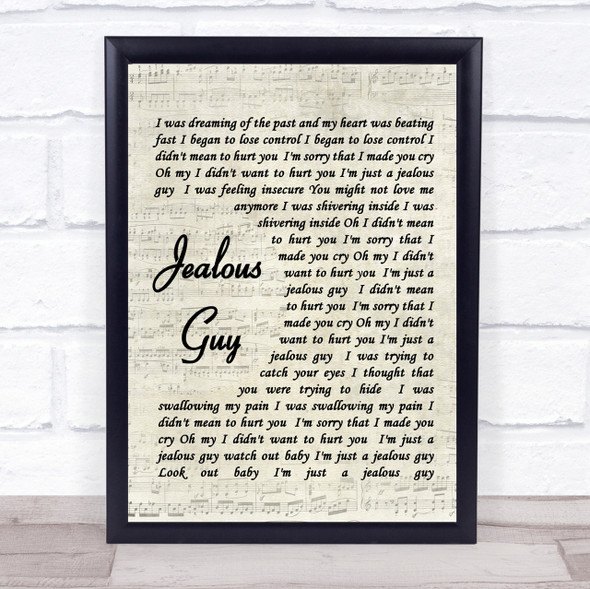 John Lennon Jealous Guy Quote Song Lyric Print