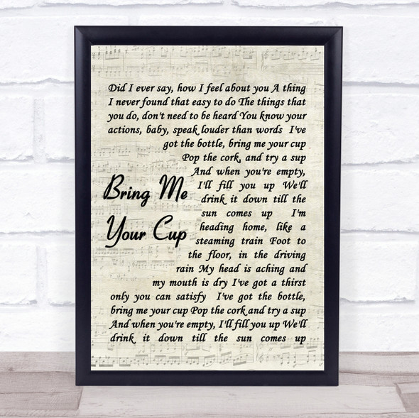 UB40 Bring Me Your Cup Quote Song Lyric Print