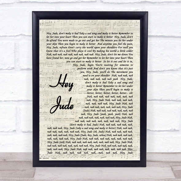 The Beatles Hey Jude Quote Song Lyric Print