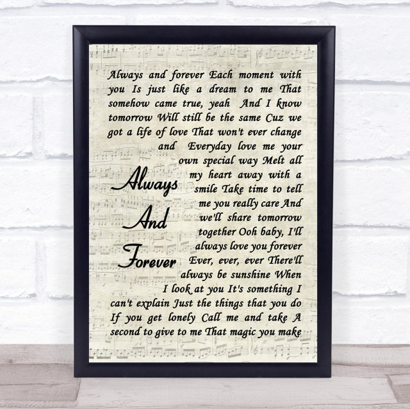 Always And Forever Luther Vandross Song Lyric Vintage Script Quote Print