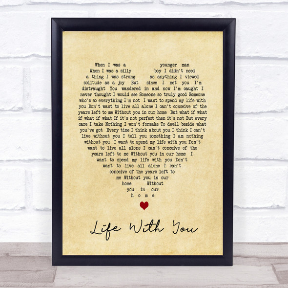 Life With You The Proclaimers Vintage Heart Song Lyric Quote Print