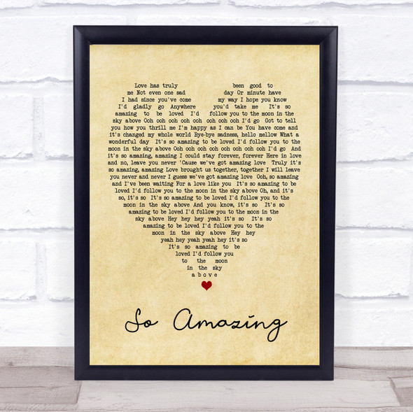 So Amazing Luther Vandross Vintage Heart Song Lyric Quote Print