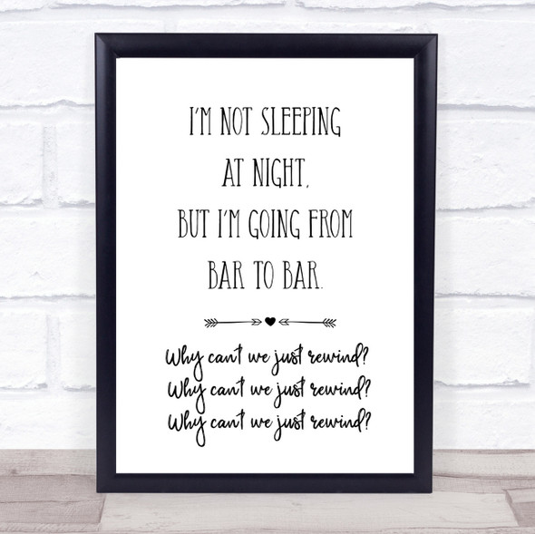 Paolo Nutini Rewind Song Lyric Quote Print