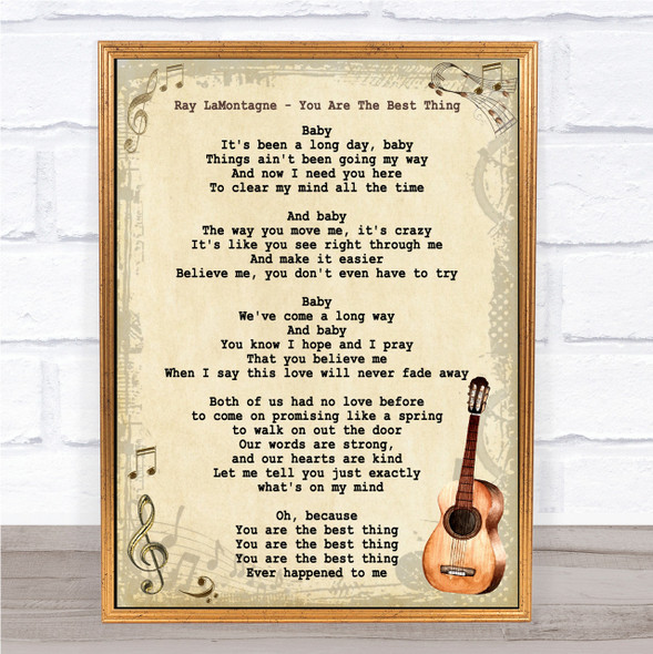 Ray LaMontagne You Are The Best Thing Song Lyric Vintage Quote Print