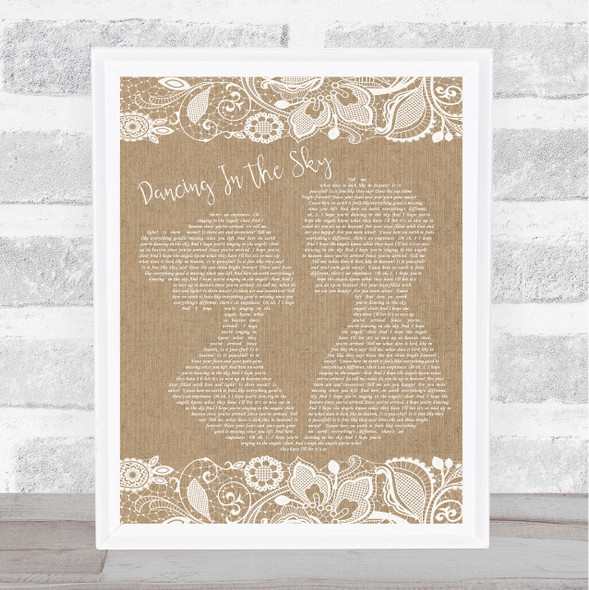Dani And Lizzy Dancing In The Sky Burlap & Lace Song Lyric Quote Print