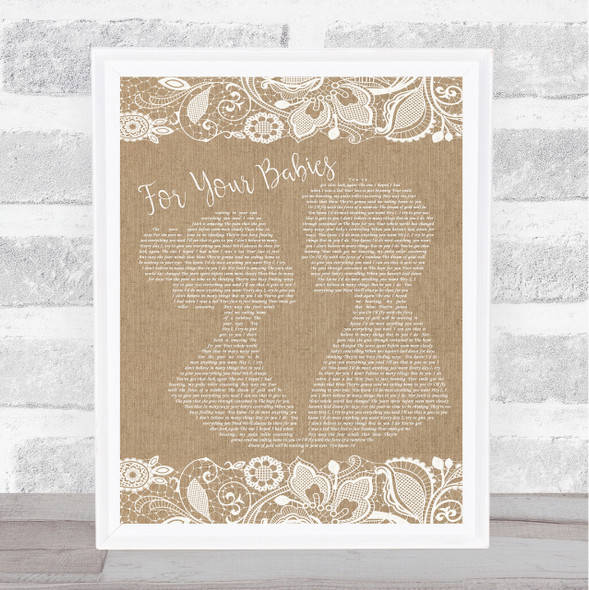 Simply Red For Your Babies Burlap & Lace Song Lyric Quote Print