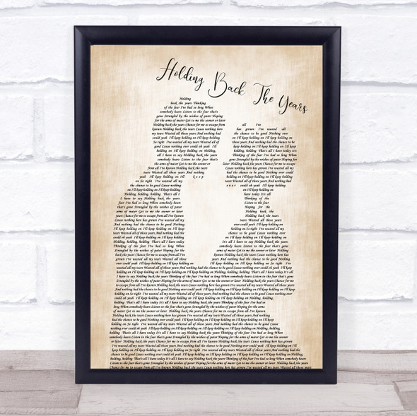 Simply Red Holding Back The Years Man Lady Bride Groom Wedding Song Lyric Quote Print