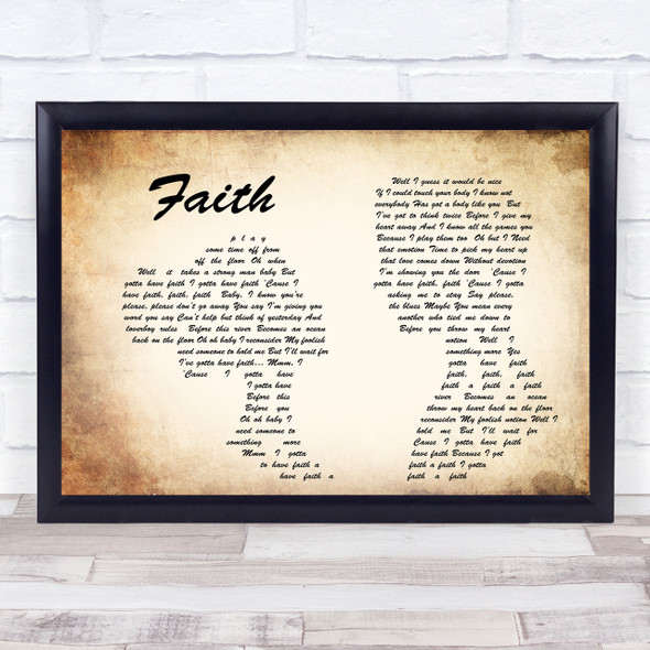 George Michael Faith Man Lady Couple Song Lyric Quote Print