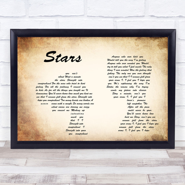Simply Red Stars Man Lady Couple Song Lyric Quote Print