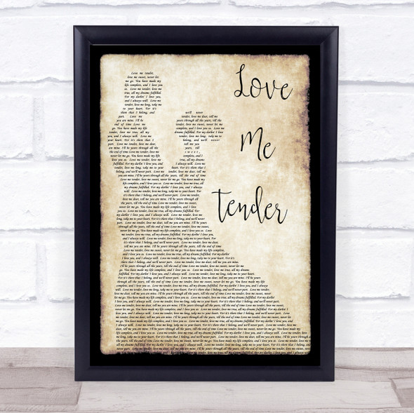 Elvis Presley Love Me Tender Man Lady Dancing Song Lyric Quote Print