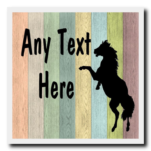 Pastel Wood Stallion Horse Coaster