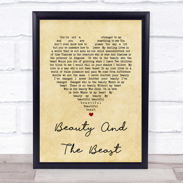 Stevie Nicks Beauty And The Beast Vintage Heart Song Lyric Quote Print